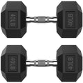 ROALW 40 lb Hex Dumbbell Pair, Rubber Encased Home Gym Weights