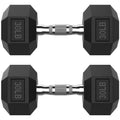 ROALW 30 lb Hex Dumbbell Pair, Rubber Encased Home Gym Weights