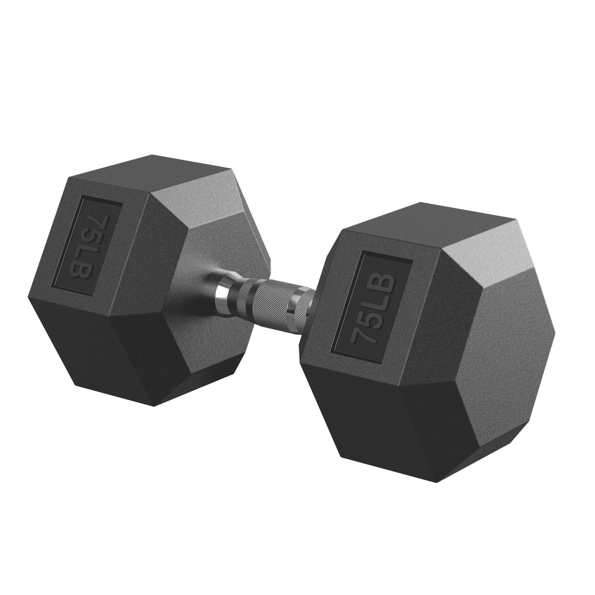 ROALW 75 lb Hex Dumbbell Single, Rubber Encased Home Gym Weight