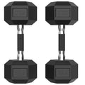 ROALW 20 lb Hex Dumbbells Pair Odorless Rubber Coated Home Gym Weights