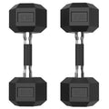ROALW 15 lb Hex Dumbbells Pair Odorless Rubber Coated Home Gym Weights