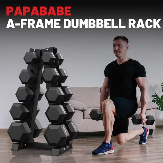 ROALW 5-Tier A-Frame Dumbbell Rack, 700 lb Capacity Weight Stand