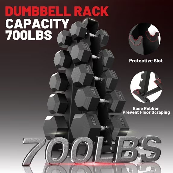 ROALW 5-Tier A-Frame Dumbbell Rack, 700 lb Capacity Weight Stand