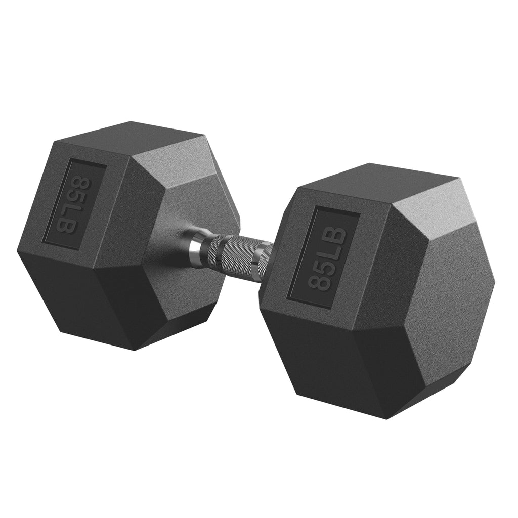 ROALW 85 lb Hex Dumbbell Single, Rubber Encased Home Gym Weight