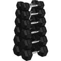 ROALW 270 lb Rubber Hex Dumbbell Set, Free Weight Set with 6 Pairs (10, 15, 20, 25, 30, 35 lb) Hand Weights for Strength Training, Home Gym Workout SKU · S04RW07A0270C-W1