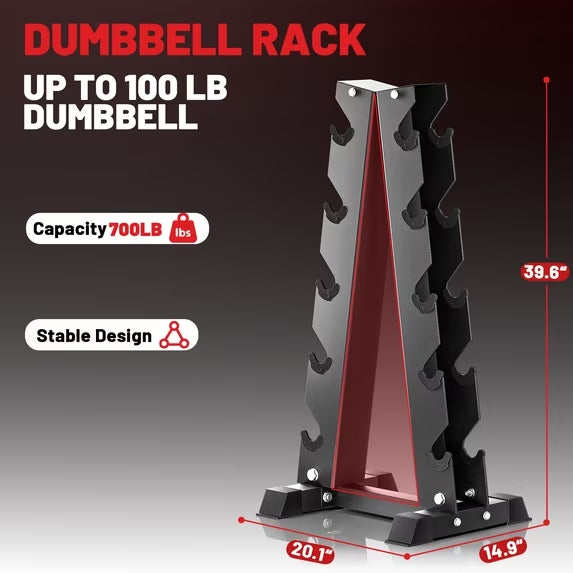 ROALW 5-Tier A-Frame Dumbbell Rack, 700 lb Capacity Weight Stand