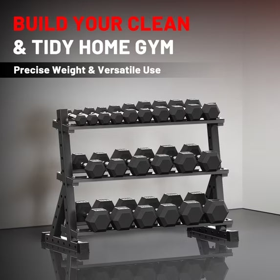 ROALW 1000LB 3-Tier Dumbbell Rack Only, Heavy Duty Storage, Home Gym