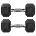 ROALW 17.5 lb Hex Dumbbell Pair, Rubber Encased Home Gym Weights