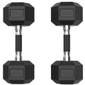 ROALW 17.5 lb Hex Dumbbells Pair Odorless Rubber Coated Home Gym Weights