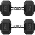 ROALW 40 lb Hex Dumbbell Pair, Rubber Encased Home Gym Weights