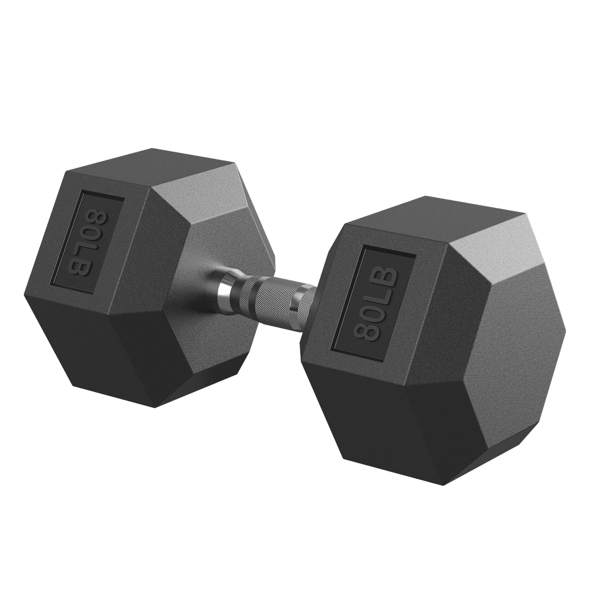 ROALW 80 lb Hex Dumbbell Single, Rubber Encased Home Gym Weight