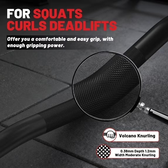 ROALW 74-Inch Rackable EZ Curl Bar, Olympic Barbell for Bicep & Tricep Workouts - 700 LB Capacity, Compatible with 2-Inch Weight Plates, Ideal for Home Gym Strength Training, Black