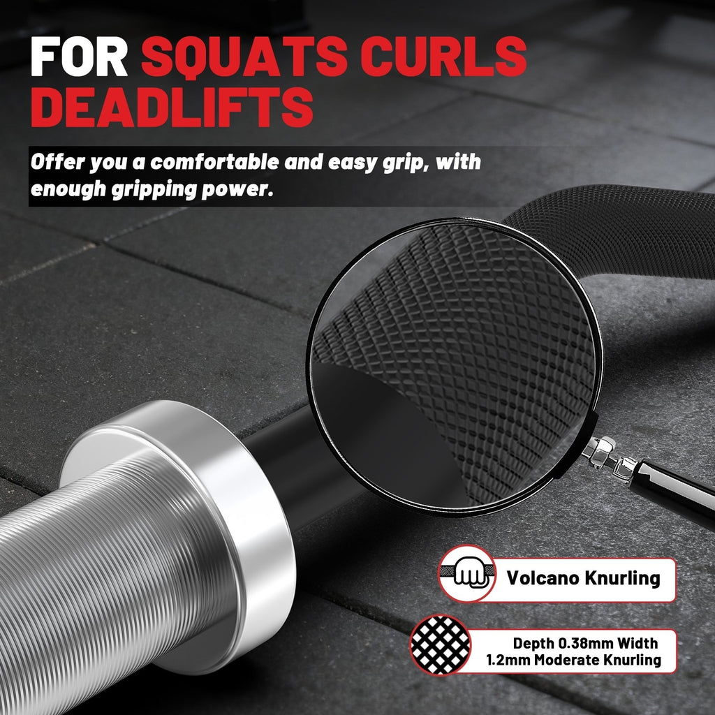ROALW 47-Inch EZ Curl Bar, Olympic Barbell for Bicep & Tricep Workouts - 500 LB Capacity, Compatible with 2-Inch Weight Plates, Ideal for Home Gym Strength Training, Black Silver