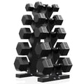 ROALW 170 lb Hex Dumbbell Set with Rack (5/10/15/25/30 lb), Home Gym