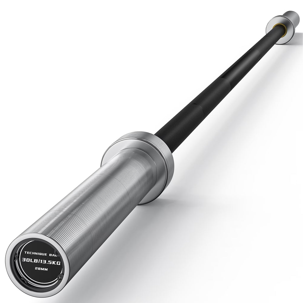 ROALW 6FT Olympic Barbell, 700LB Capacity 2" Strength Training Bar, Black/Silver