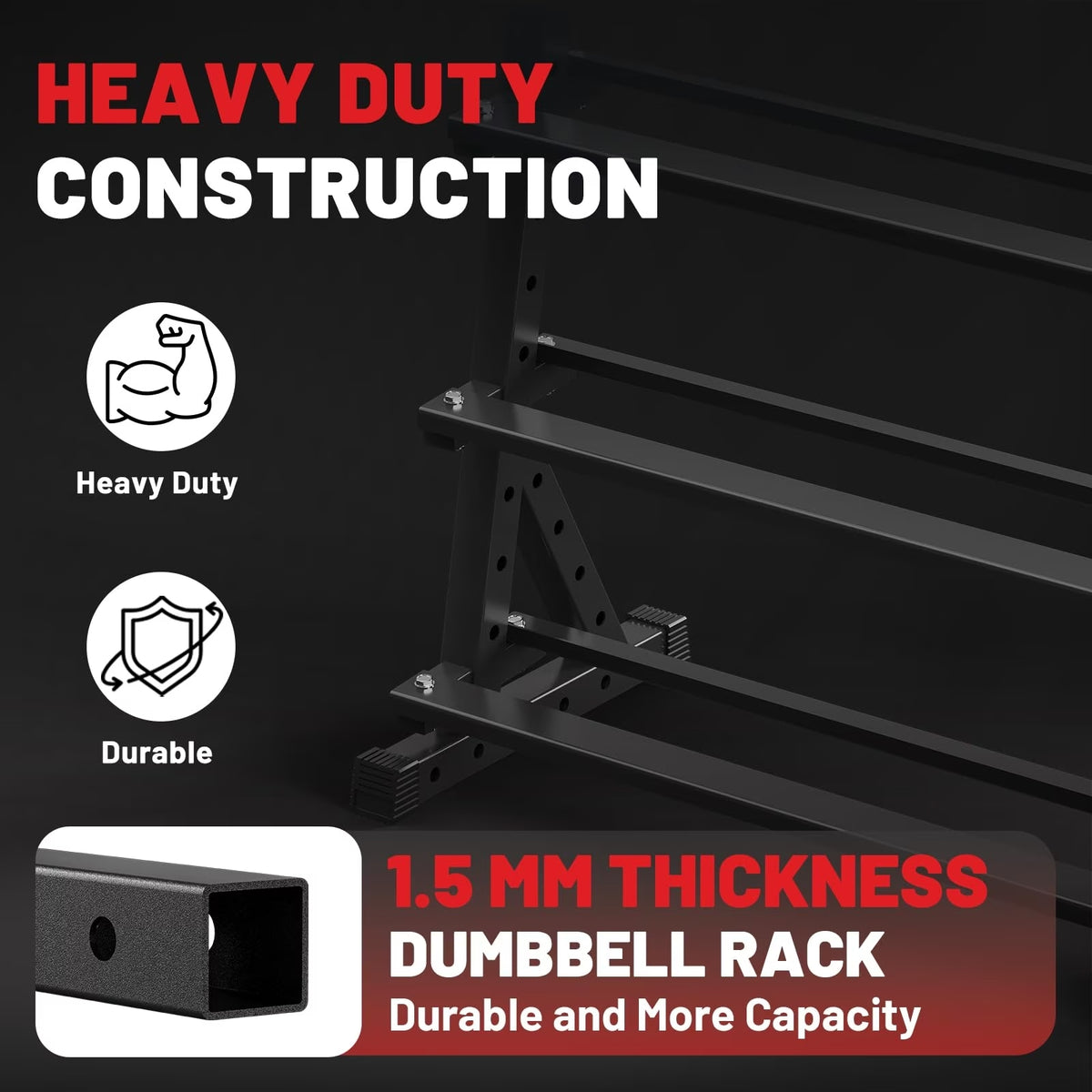 ROALW 390 lb Rubber Hex Dumbbell Set with Rack(12 Pairs, 2.5-30 lb), Home Gym