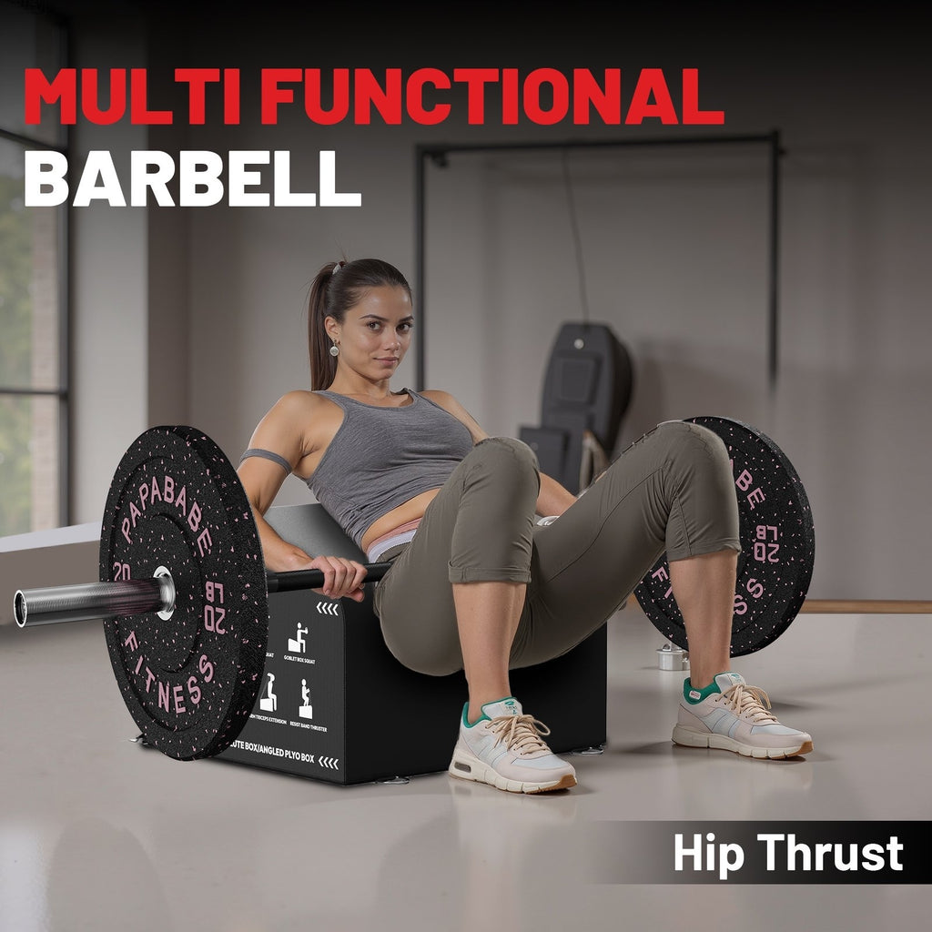 ROALW 4.9FT Olympic Barbell, 500LB Capacity 2" Home Gym Bar, Black/Silver