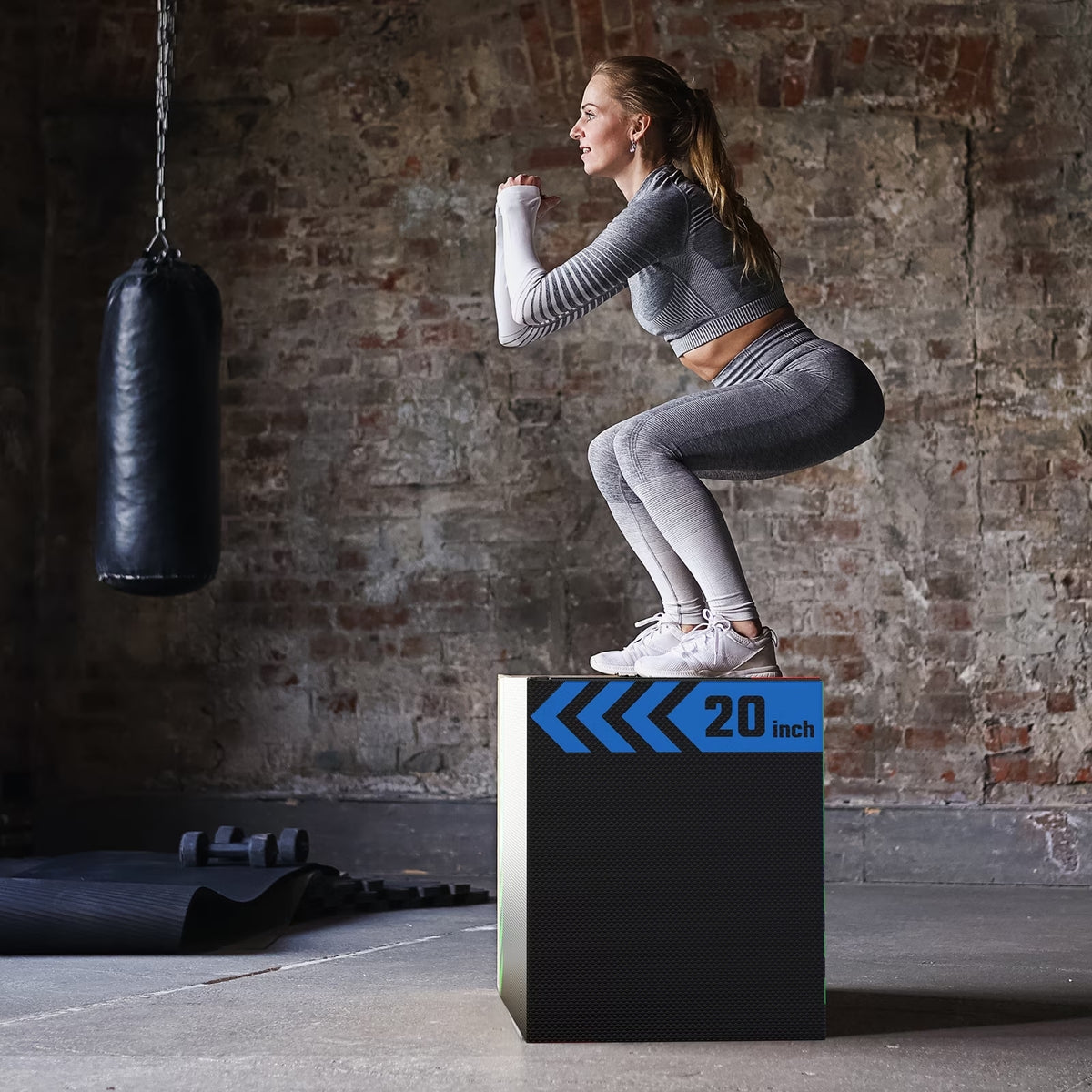 ROALW 3-in-1 Soft Plyo Jump Box, 20x24x30", 500lb Recycled Cotton, Home Gym