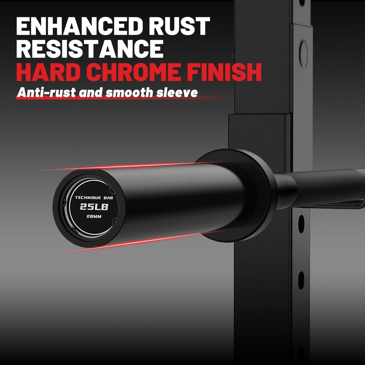 ROALW 4.9FT Olympic Barbell, 500LB Capacity 2" Home Gym Bar, Black