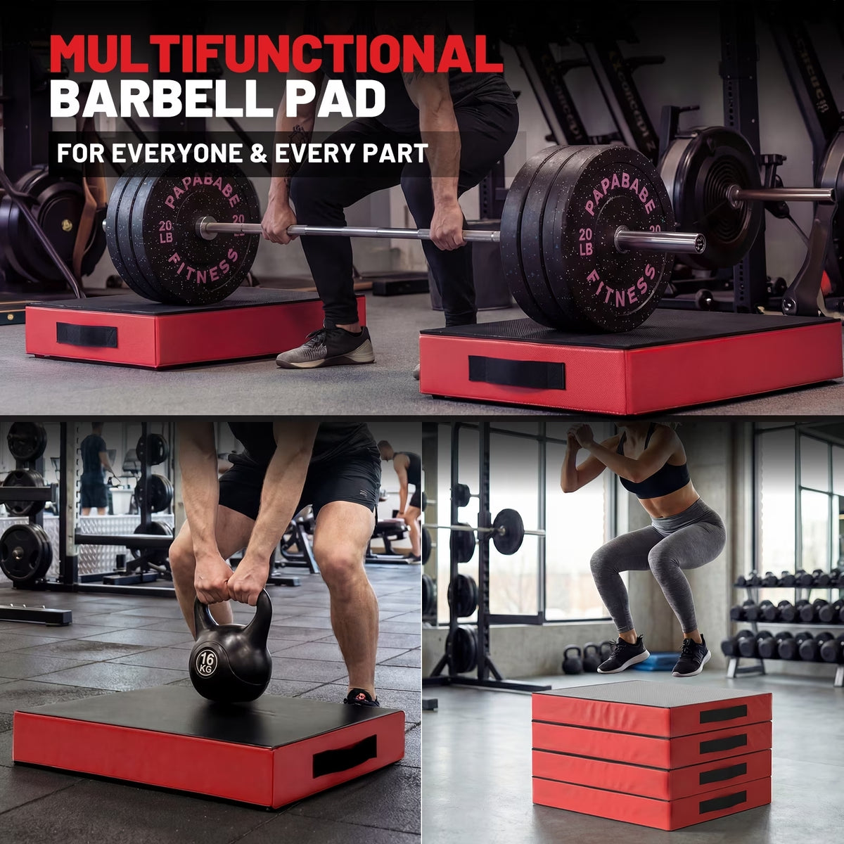ROALW Crash Pads, Weightlifting Drop Pads, Barbell Pads for Squat, Deadlift, Curl, Overhead Press