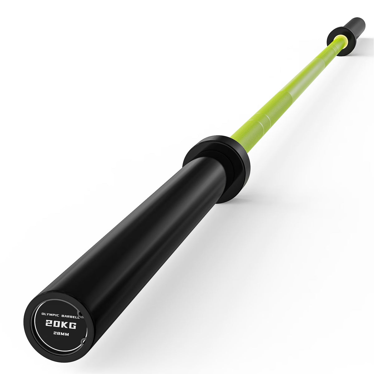 ROALW 7FT Olympic Barbell, 1000LB Capacity 2" Lifting Bar, Green/Black