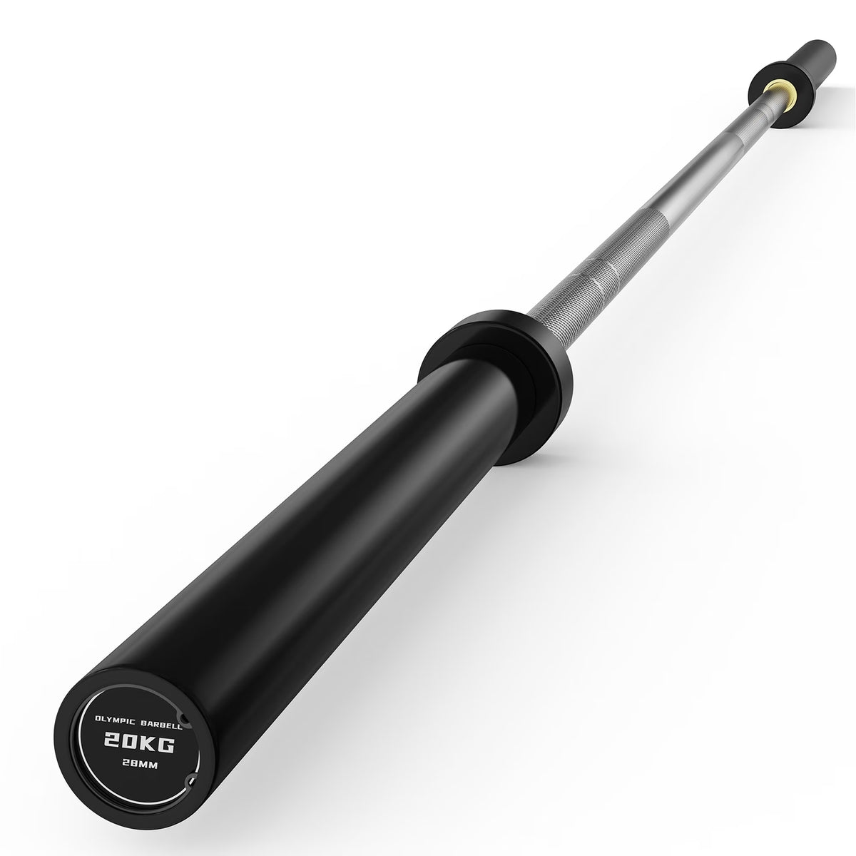 ROALW 7FT Olympic Barbell, 1000LB Capacity 2" Lifting Bar, Silver/Black