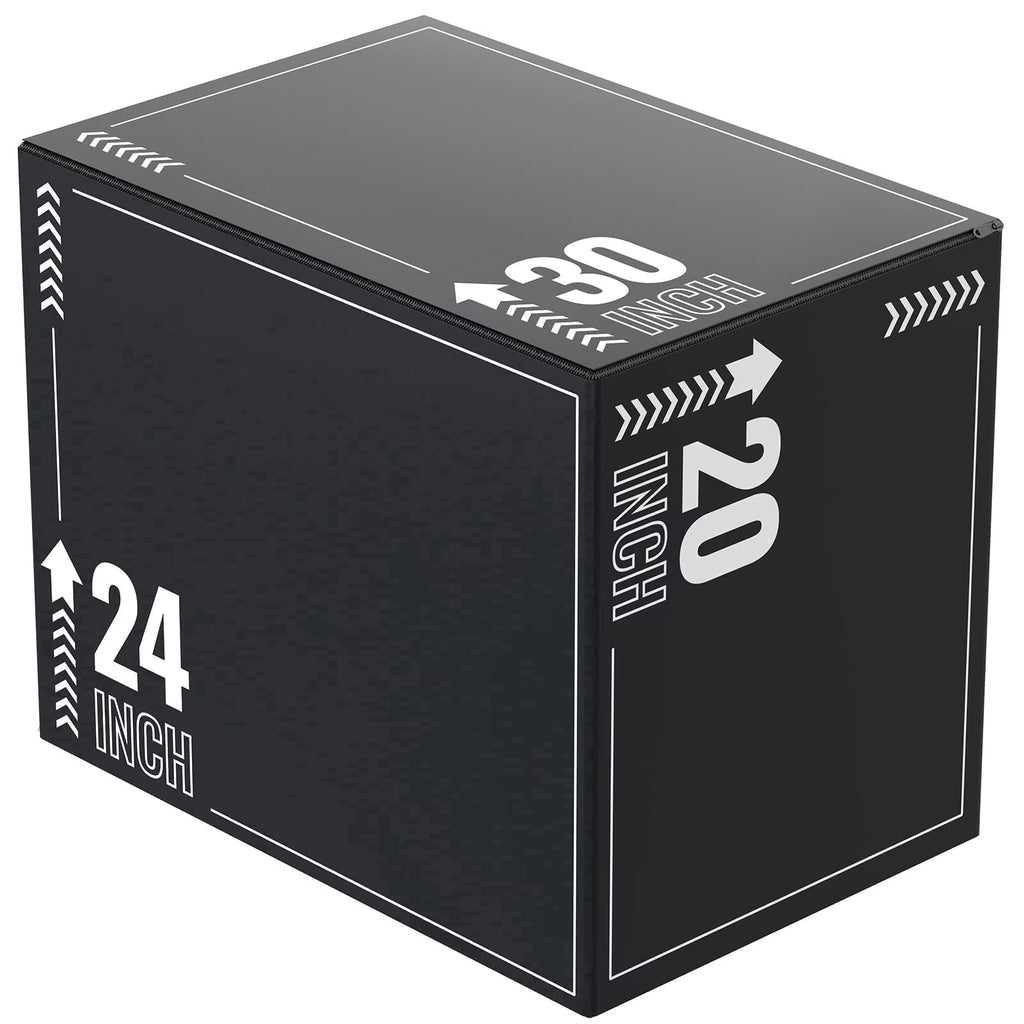 ROALW 3-in-1 Soft Plyometric Jump Box, 20x24x30" EPE Foam Plyo Box, 400lb Capacity Non-Slip Box Jump Trainer for Home Gym HIIT, Step-Ups, Cross-Training & Strength Workout