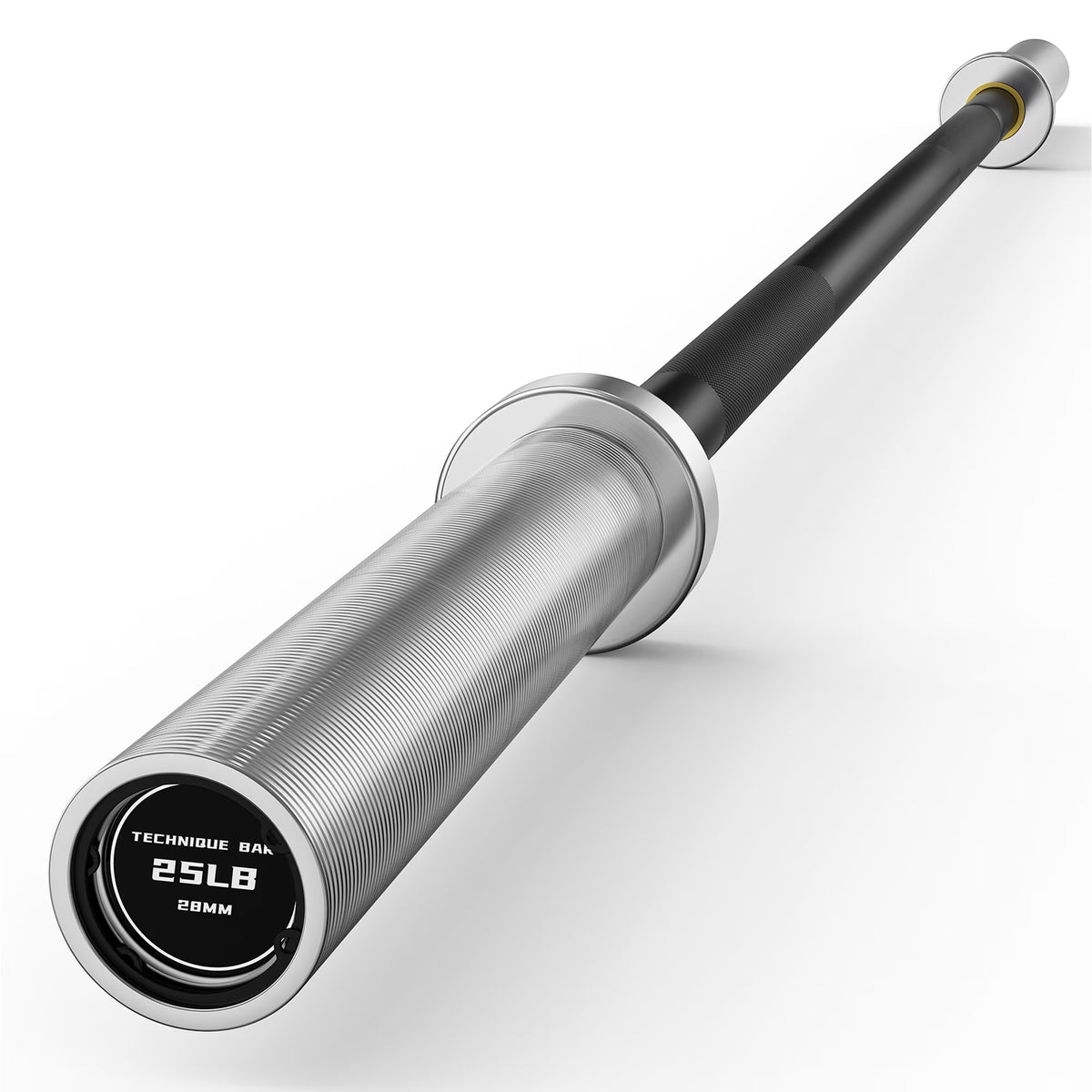 ROALW 4.9FT Olympic Barbell, 500LB Capacity 2" Home Gym Bar, Black/Silver